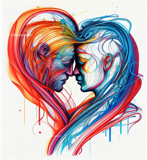 Loving Couple Abstract Painting