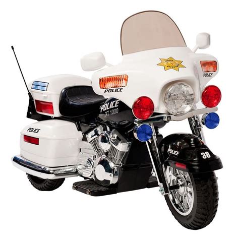 National Products Police Motorcycle Ride On White In 2021 Kids