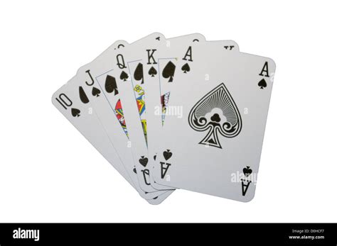 Royal Flush Spades Playing Cards Stock Photo Alamy