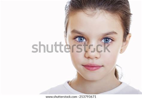 Portrait Charming Little Girl Smiling Camera Stock Photo 253793671