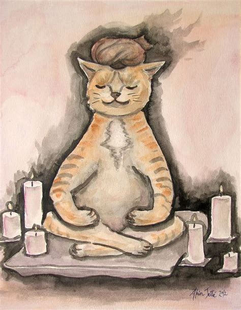 Mediating Cat Orange Tabby Meditating Cat Cat Yoga Archaeological