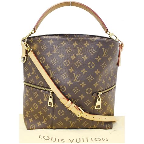 Louis Vuitton Melie Monogram Canvas Hobo Shoulder Bag Brownus