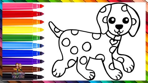 Cómo Dibujar Un Perro Dibuja y Colorea Un Lindo Perrito Dibujos