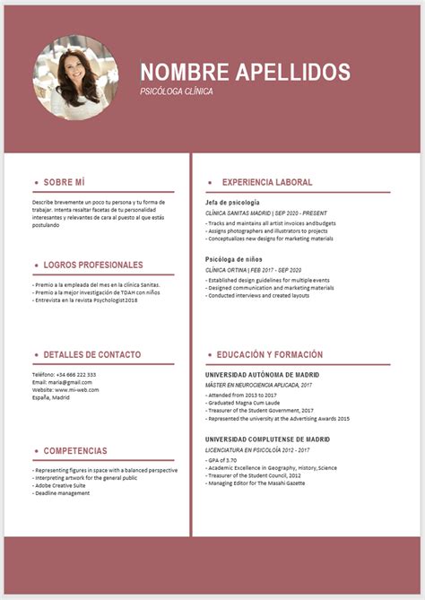 Plantillas Curriculum Vitae Word Para Rellenar Gratis Financial Report