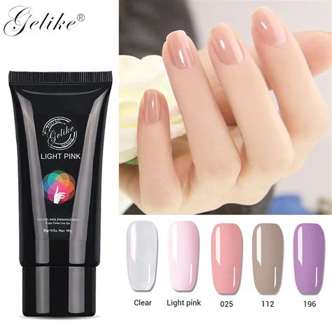 Gelike 30ml Acrylic Poly Quick Extension Polish Clear Pink Nude Nail