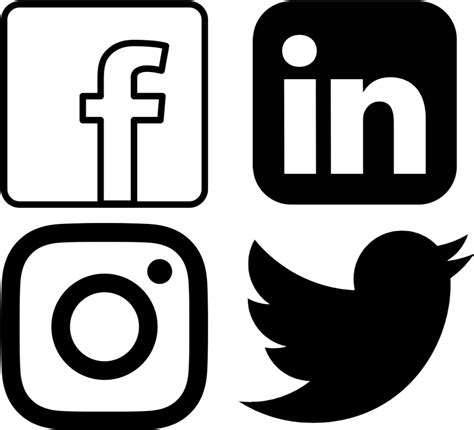 Black And White Transparent Facebook Instagram Twitter Logo Images