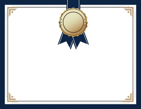 Azul Medalla Medalla Certificado Azul Medalla Certificado Imagen De