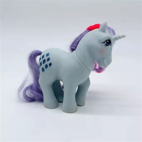 Vintage 1984 My Little Pony G1 Unicorn Ponies Glitter Diamond Blue Mlp