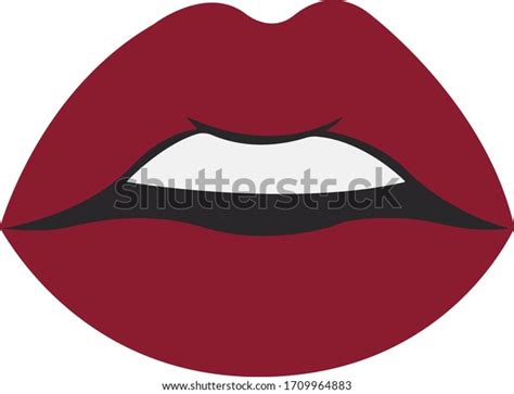 Red Sexy Lips Vector Illustration Stock Vector Royalty Free 1709964883 Shutterstock