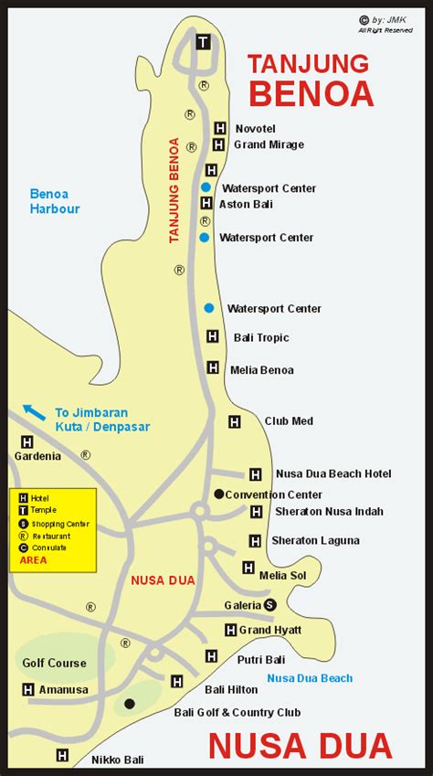 Nusa Dua area web site information map