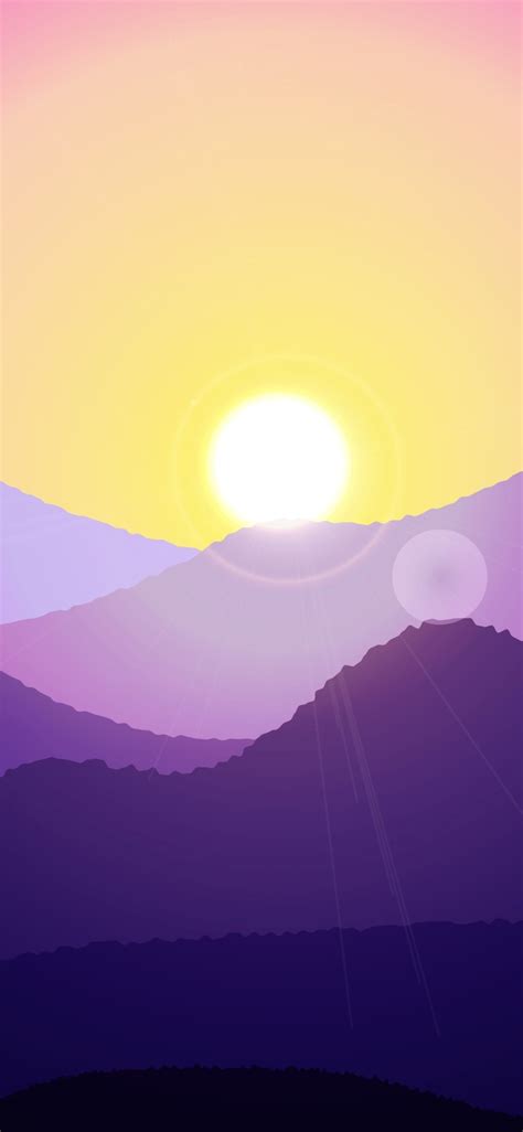 1125x2436 Sunset Mountain Minimal Art 4k Iphone Xsiphone 10iphone X