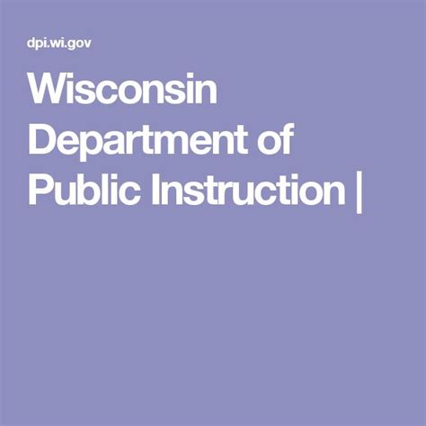 Wisconsin Department Of Public Instruction Wisconsin Instruction