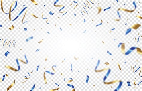 Blue Gold Confetti Transparent Background Vector Art At Vecteezy
