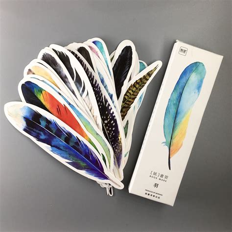 Painted Feather Bookmarks Feather Bookmark Creative Bookmarks