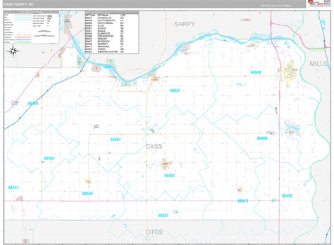 Cass County Ne Wall Map Premium Style By Marketmaps