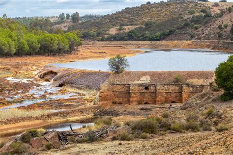 Old Watermill In The Rio Tinto River In Huelva Andalusia Spain Stock