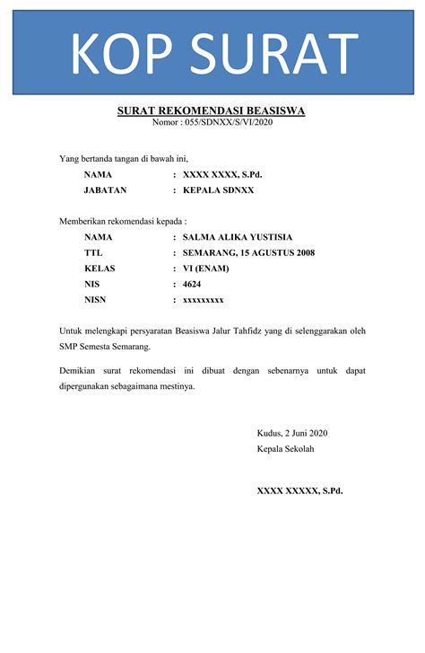 Contoh Surat Rekomendasi Dari Mwc Nu Kop Surat Kua Kecamatan Contoh
