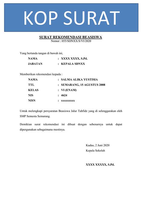 Contoh Surat Rekomendasi Dari Instansi Pemerintah Delinewstv