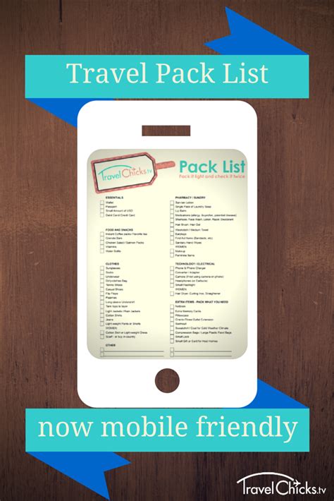 Packing List that is mobile friendly with the Adobe Reader app! #travel | Packing list, Trip ...