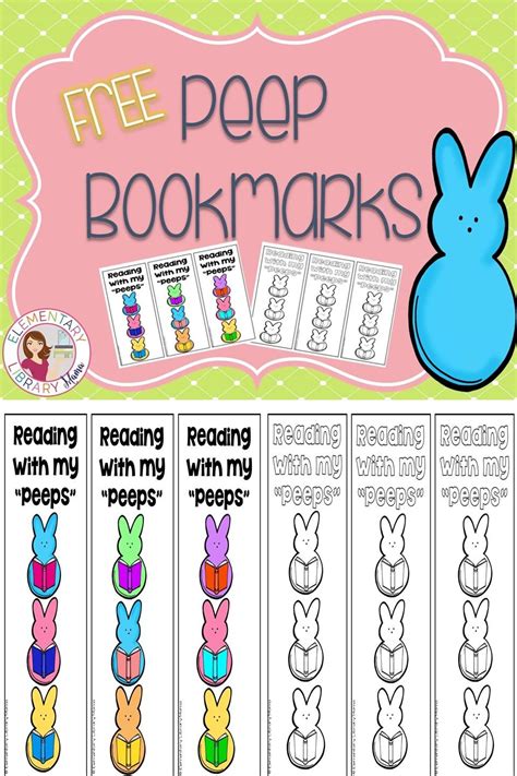 Spring Peep Bookmarks Freebie Kindergarten Library Activities