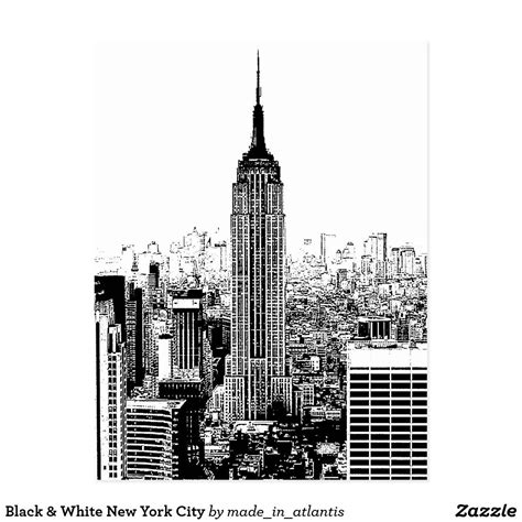 Black And White New York City Postcard Zazzle City Postcard New York