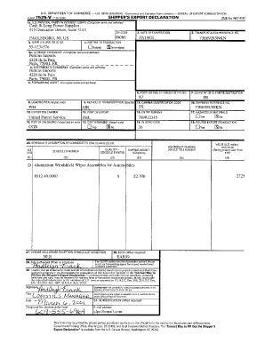 Shipper S Export Declaration Form Fill And Sign Printable Template Online