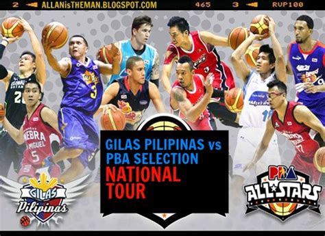 Gilas Pilipinas Vs Pba Selection Team Set National Tour Allan The Man