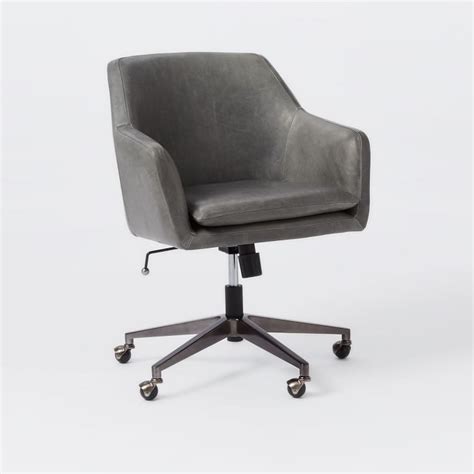 Helvetica Leather Office Chair West Elm