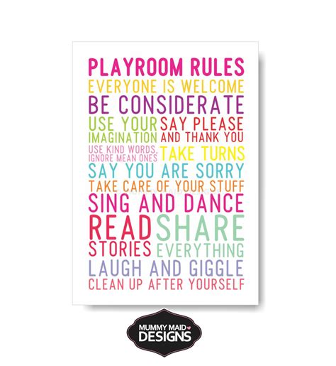 Playroom Rules Print Felt