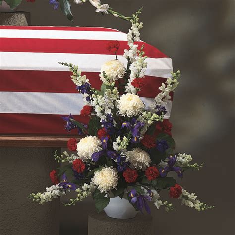 Members of the military and veterans show their fearlessness every day. Military Honors Casket Spray - Casket Flowers