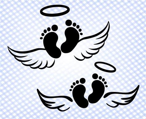 Baby Angel Wings Svg Files For Cricut Silhouette Feet Etsy Baby