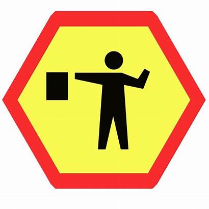 Sign Warning Hexagonal Traffic Hexagon Yellow Danger