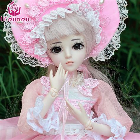 Ucanaan 13 Bjd Doll Elegent Pink Dress Wear Girls Sd Dolls With Outfits Cute Kawaii 18 Ball