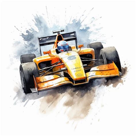 Premium Photo Watercolor Painting Of A Racing Car