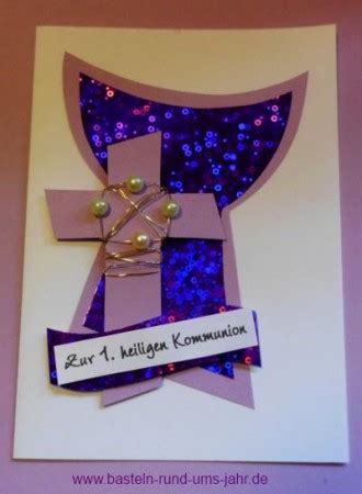 Tortenbild zur kommunion motiv kelch trauben in der farbe türkis, mit einem persönlichen wunschtext und foto. Kommunionkarte mit Kelch und Kreuz basteln - Basteln rund ...