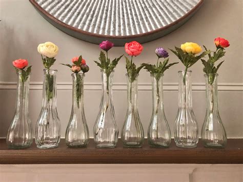 Set Of 10 Clear Bud Vases Wedding Vases Clear Bud Vases Etsy Wedding Vases Bud Vases