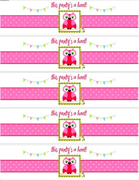 Free Printable Water Bottle Label Template Baby Shower Sample