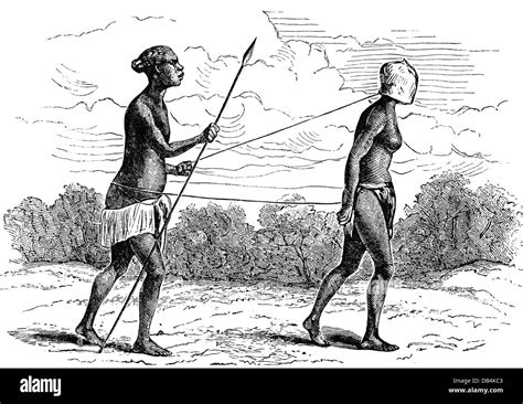 Sklaverei Afrikanische Slaver Mit Einem Dicplaced Sklavin Holzstich 19 Jahrhundert Tasche