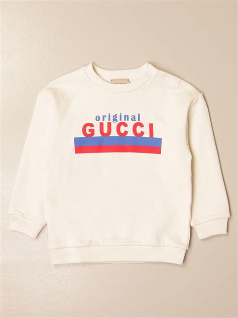 Gucci Crewneck Sweatshirt In Cotton With Original Logo White Gucci