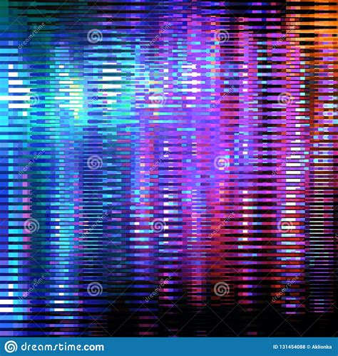 Uniform Rainbow Background With Glitch Effect Stock Vector