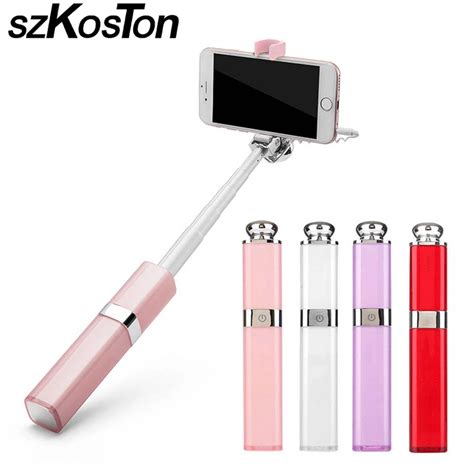 Wired Selfie Stick Lipstick Nude Design Monopod For Xiaomi Samsung With Mm Interface Monopod