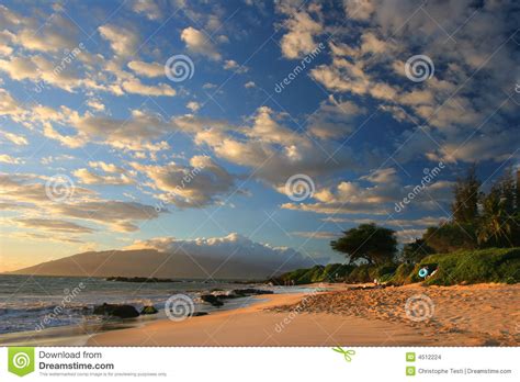 Sunset On Maui Beach Stock Photo Image Of Ocean Relax 4512224