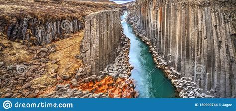Studlagil Basalt Canyon Iceland Stock Photo Image Of