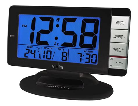 Acctim 14253 Matrix Jumbo Lcd Smartlite Alarm Clock Black