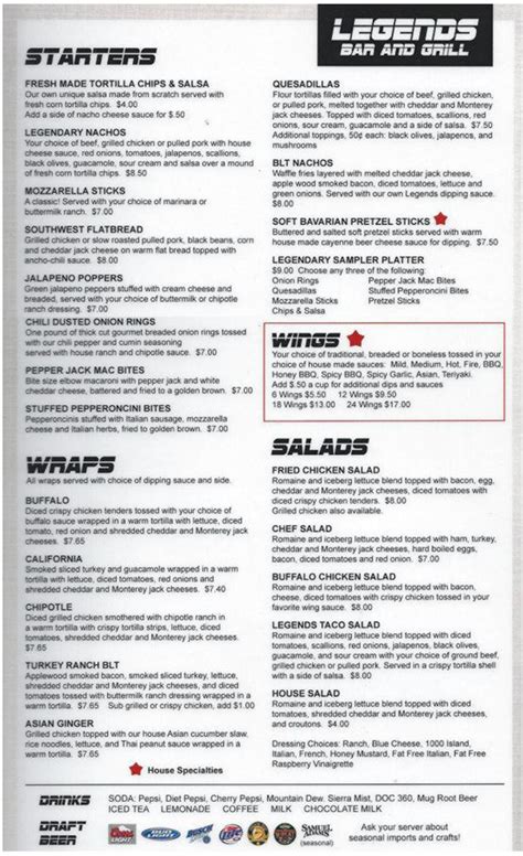 Legends Steakhouse Menu All Information About Healthy Recipes And
