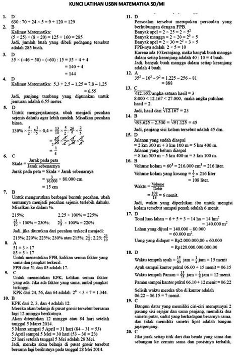 Soal Matematika Ujian Kelas Homecare