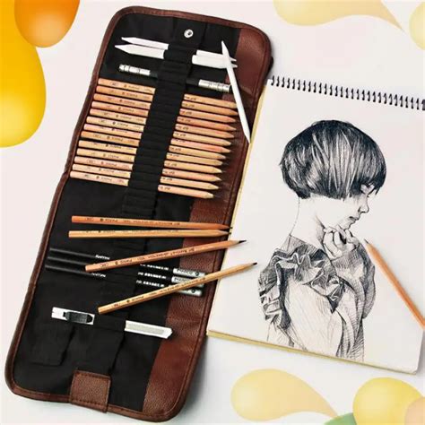29pcs Sketch Pencil Set Professional Sketching Charcoal Drawing Kit