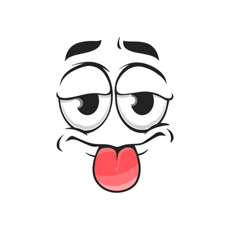 cartoon face show pink tongue vector teasing facial expression funny stock vector by ©seamartini