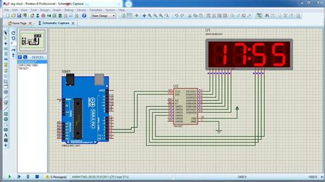 Arduino Segment Display Clock Proteus Simulation Youtube