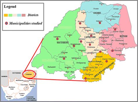Map Showing The Location Of Limpopo Province And The Local